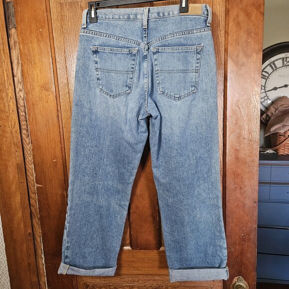 Tommy Hilfiger Boyfriend Jeans Women 6 Cuffed Crop Denim 100% Cotton Y2K - Picture 1 of 13